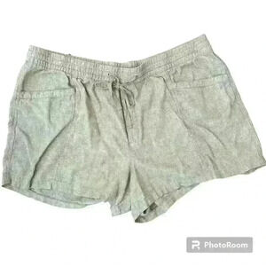 GAP Linen Elastic Waist Tie Front Shorts with Pockets Size XXL 2XL Chino Linen